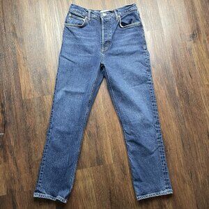 Agolde Women’s Riley Button Fly Blue Jeans High Rise Denim Size 26
